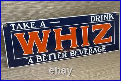 Vintage Whiz Cola Porcelain Sign Gas Station Soda Pop Sprite Coca Pepsi Dew