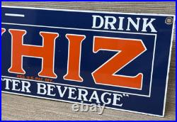 Vintage Whiz Cola Porcelain Sign Gas Station Soda Pop Sprite Coca Pepsi Dew