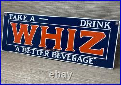 Vintage Whiz Cola Porcelain Sign Gas Station Soda Pop Sprite Coca Pepsi Dew
