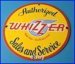 Vintage Whizzer Bike Motorcycle Porcelain Gas Tanks Service Service Station Sign