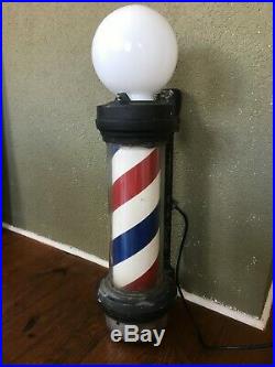 Vintage William Marvy Rotating Barber Pole # 66 Double Light Working Barber Pole