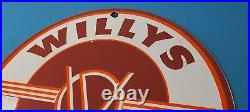 Vintage Willys Jeep Vehicles Sign Army Gas Pump Porcelain Sign