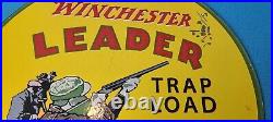 Vintage Winchester Porcelain Leader Staynless Shot Gun Shells Sales Ammo Sign