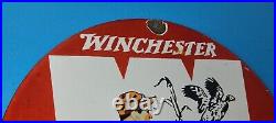 Vintage Winchester Porcelain Rifles & Shotguns Gas Service Station Pump Sign