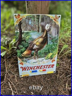 Vintage Winchester Porcelain Sign Old Firearm Gun Rifle Ammo Ammunition 12 X 8 Vintage Winchester Porcelain Sign Old Firearm Gun Rifle Ammo Ammunition 12 X 8