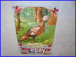 Vintage Winchester Shotgun Shells Turkey Hunting 1' Porcelain Metal Gas Oil Sign