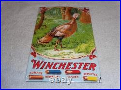 Vintage Winchester Shotgun Shells Turkey Hunting 1' Porcelain Metal Gas Oil Sign