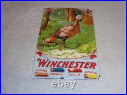 Vintage Winchester Shotgun Shells Turkey Hunting 1' Porcelain Metal Gas Oil Sign