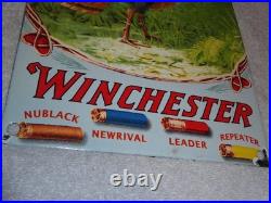 Vintage Winchester Shotgun Shells Turkey Hunting 1' Porcelain Metal Gas Oil Sign Vintage Winchester Shotgun Shells Turkey Hunting 1' Porcelain Metal Gas Oil Sign