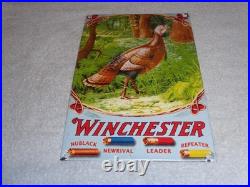 Vintage Winchester Shotgun Shells Turkey Hunting 1' Porcelain Metal Gas Oil Sign
