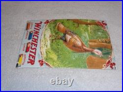 Vintage Winchester Shotgun Shells Turkey Hunting 1' Porcelain Metal Gas Oil Sign Vintage Winchester Shotgun Shells Turkey Hunting 1' Porcelain Metal Gas Oil Sign