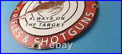 Vintage Winchester Sign Rifles & Shotguns Firearms Gas Pump Porcelain Sign