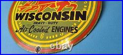 Vintage Wisconsin Engines Porcelain Gasoline Service Station Horsepower Sign