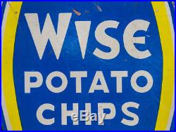 Vintage Wise Potato Chips Owl Sign 5 1/2' LARGE Masonite Old 1950s General Store