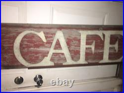 Vintage Wood & Tin Cafe Sign