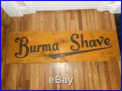 Vintage Wooden BURMA SHAVE Road Shaving Original Yellow Advertising Highway SIGN