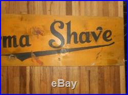 Vintage Wooden BURMA SHAVE Road Shaving Original Yellow Advertising Highway SIGN