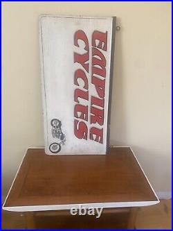 Vintage Wooden Double Sided roadside Sign repair shop gas station handpainted