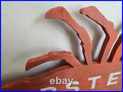 Vintage Wooden Lobster Advertising Sign 34 X 17 New England/Cape Cod