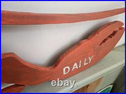 Vintage Wooden Lobster Advertising Sign 34 X 17 New England/Cape Cod