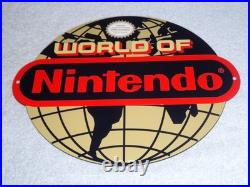 Vintage World Of Nintendo 12 Metal Mario Brothers Nes 64 Snes Gasoline Oil Sign