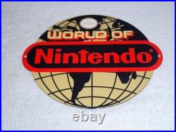 Vintage World Of Nintendo 12 Metal Mario Brothers Nes 64 Snes Gasoline Oil Sign