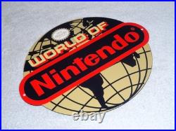 Vintage World Of Nintendo 12 Metal Mario Brothers Nes 64 Snes Gasoline Oil Sign