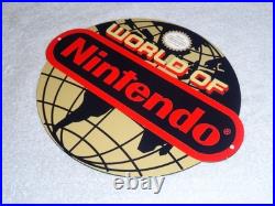 Vintage World Of Nintendo 12 Metal Mario Brothers Nes 64 Snes Gasoline Oil Sign