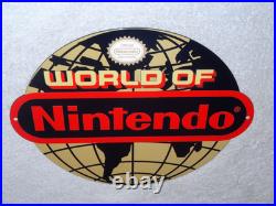 Vintage World Of Nintendo 12 Metal Mario Brothers Nes 64 Snes Gasoline Oil Sign