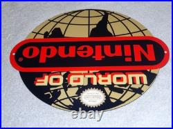 Vintage World Of Nintendo 12 Metal Mario Brothers Nes 64 Snes Gasoline Oil Sign