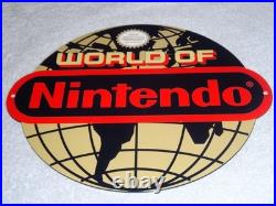 Vintage World Of Nintendo 12 Metal Mario Brothers Nes 64 Snes Gasoline Oil Sign