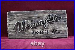 Vintage Wrangler Western Wear Jeans Sign Dealer Store Advertising 1960's