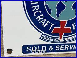 Vintage Wright Aircraft Engines Porcelain Sign Gas Oil Aviation Sales Service