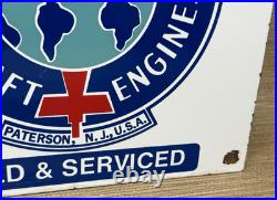 Vintage Wright Aircraft Engines Porcelain Sign Gas Oil Aviation Sales Service