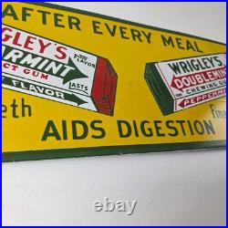 Vintage Wrigley Chewing Gum Sign Porcelain Spearmint Advertising Gas Pump Sign Vintage Wrigley Chewing Gum Sign Porcelain Spearmint Advertising Gas Pump Sign