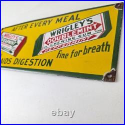 Vintage Wrigley Chewing Gum Sign Porcelain Spearmint Advertising Gas Pump Sign Vintage Wrigley Chewing Gum Sign Porcelain Spearmint Advertising Gas Pump Sign