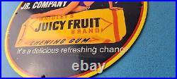 Vintage Wrigley Gum Porcelain Sign Juicy Fruit Gas Pump Plate Service Sign