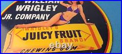 Vintage Wrigley Gum Porcelain Sign Juicy Fruit Gas Pump Plate Service Sign