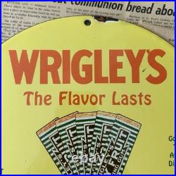 Vintage Wrigley's Chewing Gum Three Flavors 12 Inch Porcelain Enamel Sign