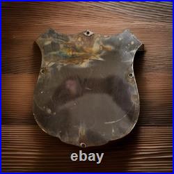 Vintage Wyoming Game Fish Department Porcelain Sign Wildlife National Park USFS