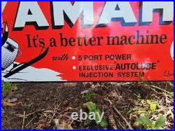 Vintage Yamaha Porcelain Sign 35 X 12 Sales Service Parts Gas Oil, Snow Mobile Vintage Yamaha Porcelain Sign 35 X 12 Sales Service Parts Gas Oil, Snow Mobile