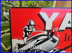 Vintage Yamaha Porcelain Sign 35 X 12 Sales Service Parts Gas Oil, Snow Mobile Vintage Yamaha Porcelain Sign 35 X 12 Sales Service Parts Gas Oil, Snow Mobile