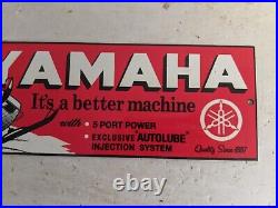 Vintage Yamaha Snowmobiles Porcelain Heavy Metal Sign Snow Sport