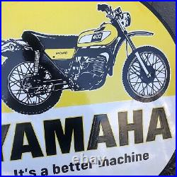 Vintage Yamaha motorcycle? Dealer porcelain sign large Display Large