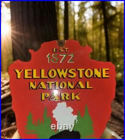 Vintage Yellowstone National Park Porcelain Sign Vintage, Est. 1872, RV Camping Vintage Yellowstone National Park Porcelain Sign Vintage, Est. 1872, RV Camping