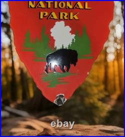 Vintage Yellowstone National Park Porcelain Sign Vintage, Est. 1872, RV Camping Vintage Yellowstone National Park Porcelain Sign Vintage, Est. 1872, RV Camping