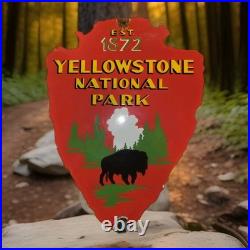 Vintage Yellowstone National Park Porcelain Sign Vintage, Est. 1872, RV Camping Vintage Yellowstone National Park Porcelain Sign Vintage, Est. 1872, RV Camping