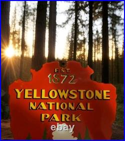 Vintage Yellowstone National Park Porcelain Sign Vintage, Est. 1872, RV Camping Vintage Yellowstone National Park Porcelain Sign Vintage, Est. 1872, RV Camping