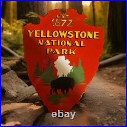 Vintage Yellowstone National Park Porcelain Sign Vintage, Est. 1872, RV Camping Vintage Yellowstone National Park Porcelain Sign Vintage, Est. 1872, RV Camping