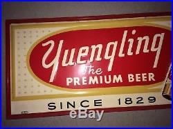Vintage Yuengling Premium Beer Metal Embossed Advertising Sign Pottsville, PA